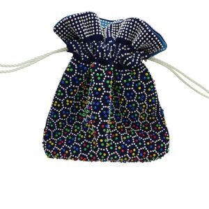 Vintage JEM 60's Reversible Candy Dot Beaded Wristlet Handbag